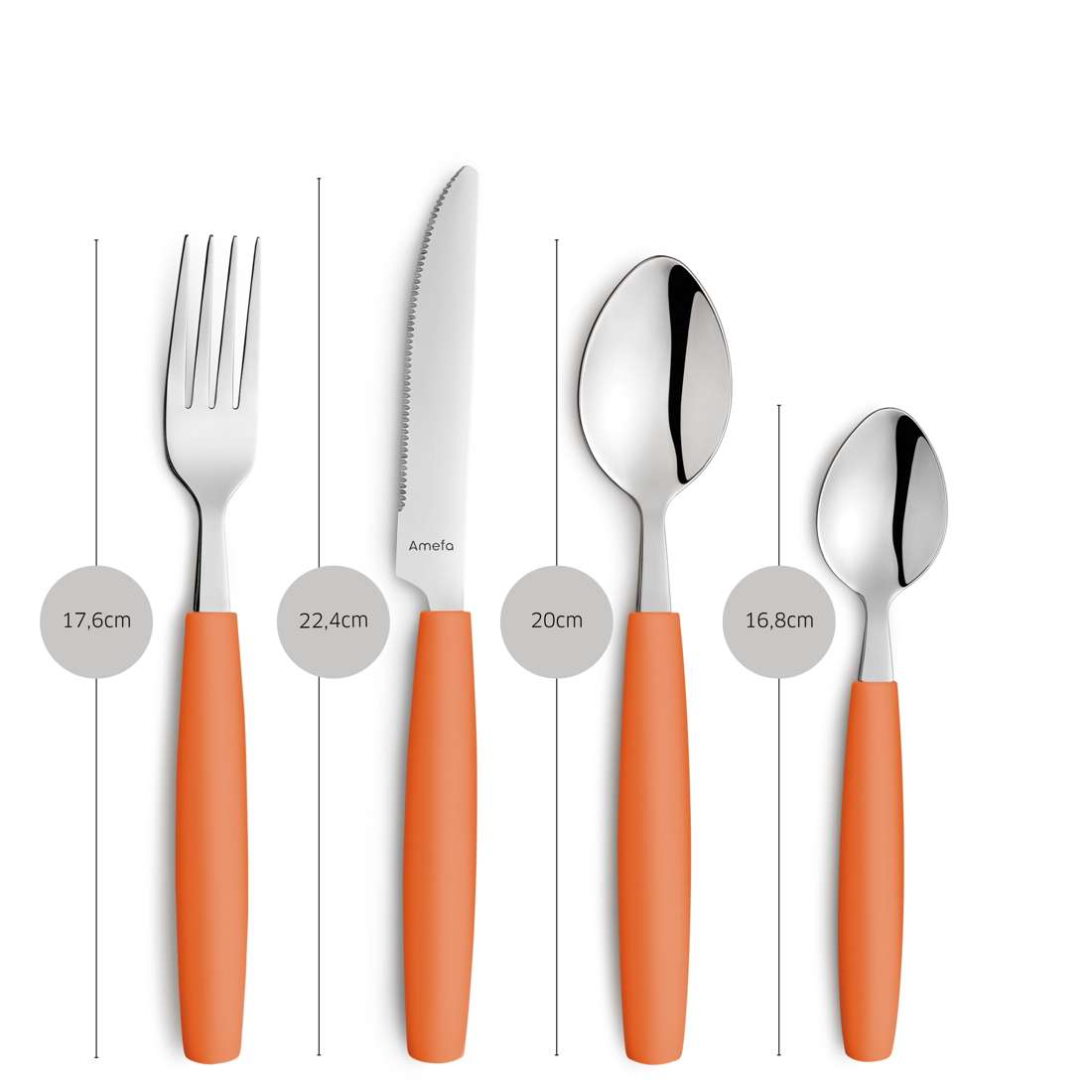 VALOA cutlery set 16 pieces orange