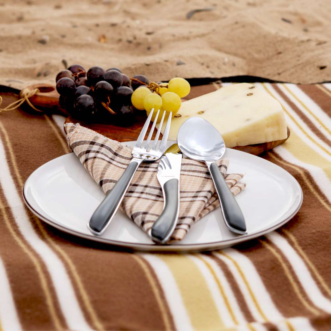 PRISMA cutlery set 24-piece slate grey