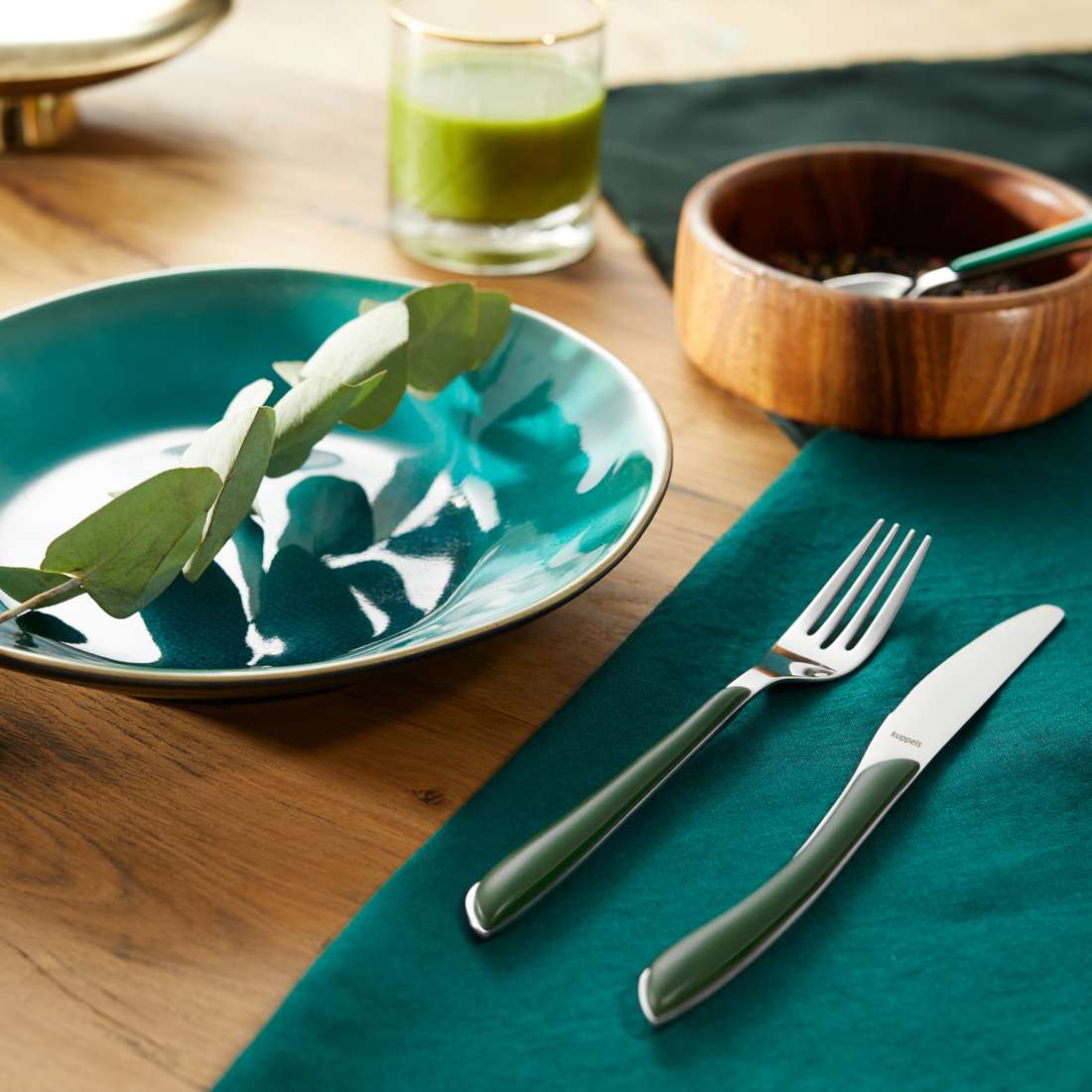 PRISMA dinner knife full handle fir green