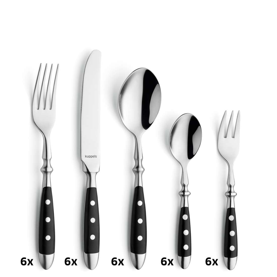 COUNTRY cutlery set 30-piece black