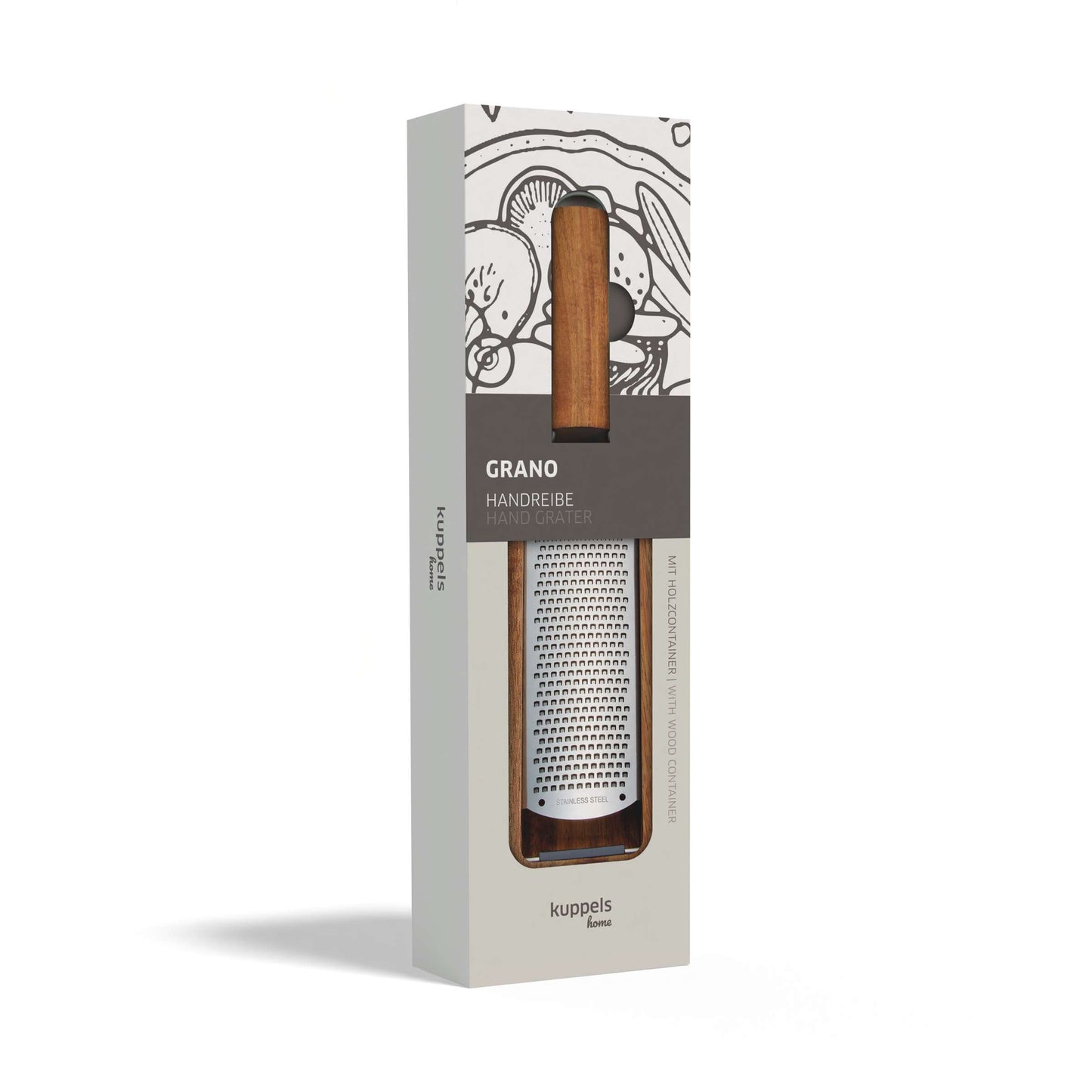 GRANO Handreibe fein, mit Holzcontainer - kuppels-home.de