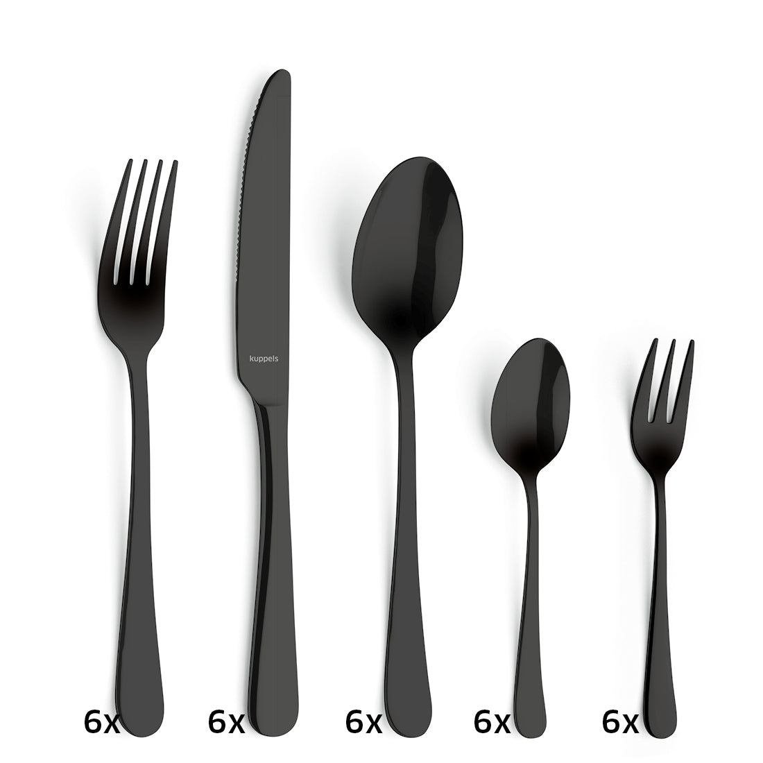 DELIA Besteckset 30-teilig PVD schwarz - kuppels-home.de
