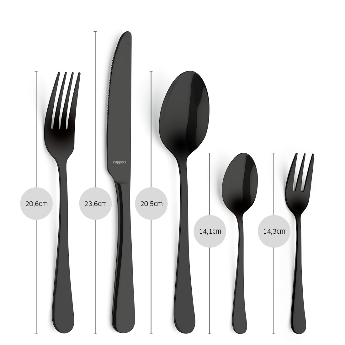 DELIA Besteckset 30-teilig PVD schwarz - kuppels-home.de