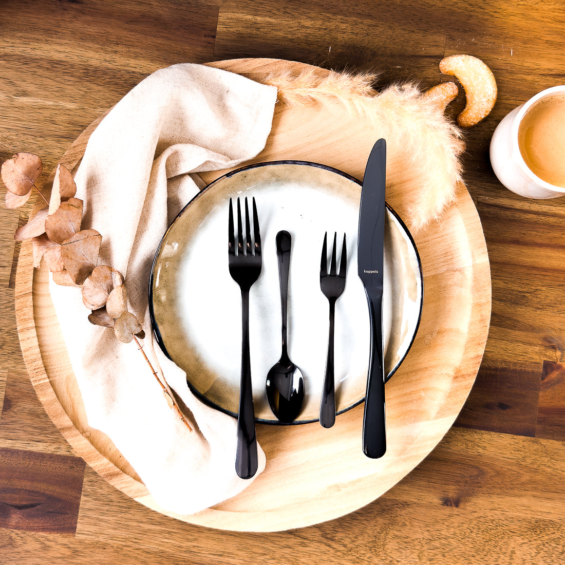 DELIA Besteckset 30-teilig PVD schwarz - kuppels-home.de