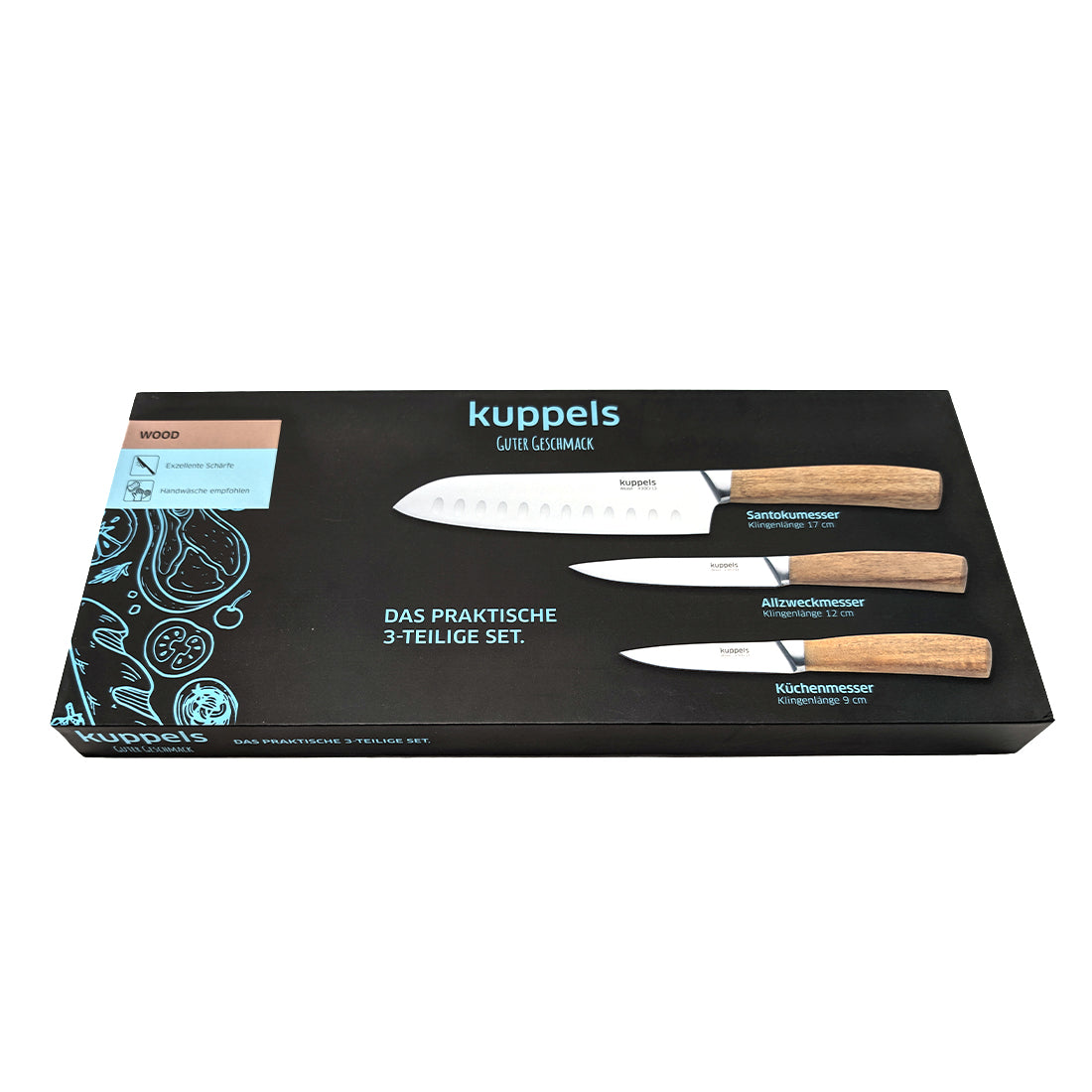 WOOD Küchenmesser Set 3-teilig - kuppels-home.de