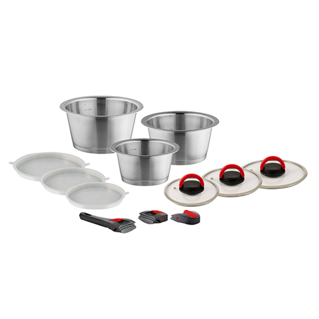QUICK CLACK PRO Topfset 12-teilig silber - kuppels-home.de