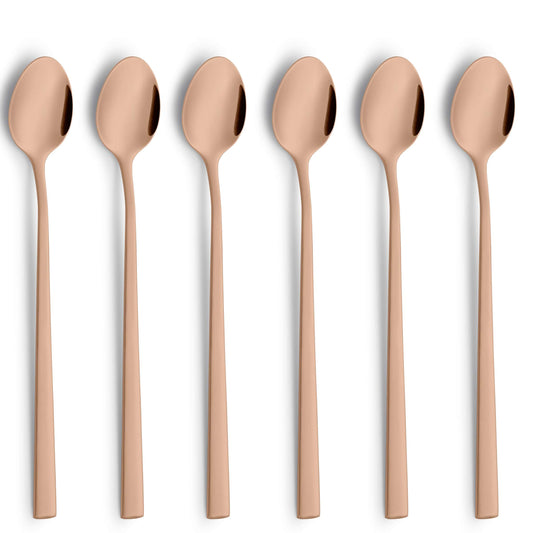 VISTA Longdrink-/Latte Macchiato Löffel Set 6-teilig PVD kupfer