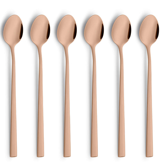 VISTA Long drink/Latte Macchiato spoon set 6-piece PVD copper