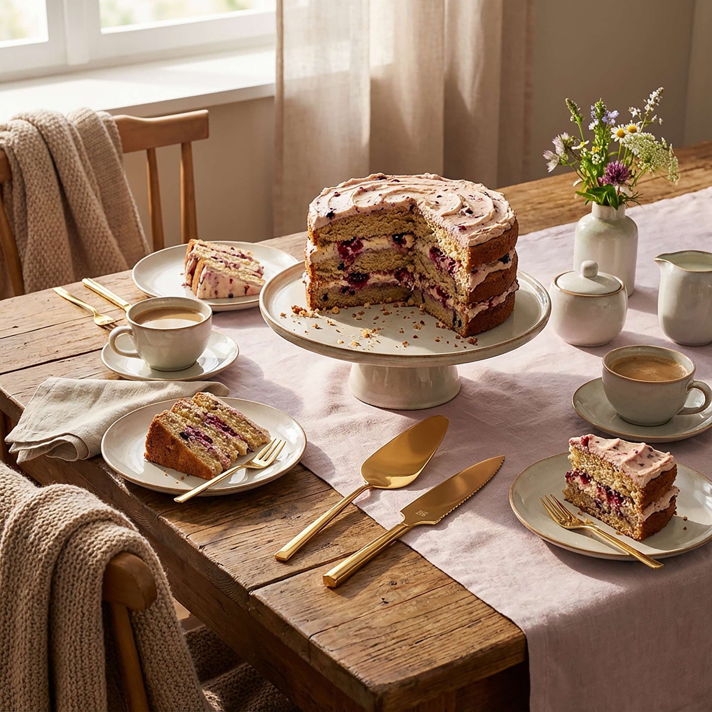 VISTA cake set 2-piece PVD gold