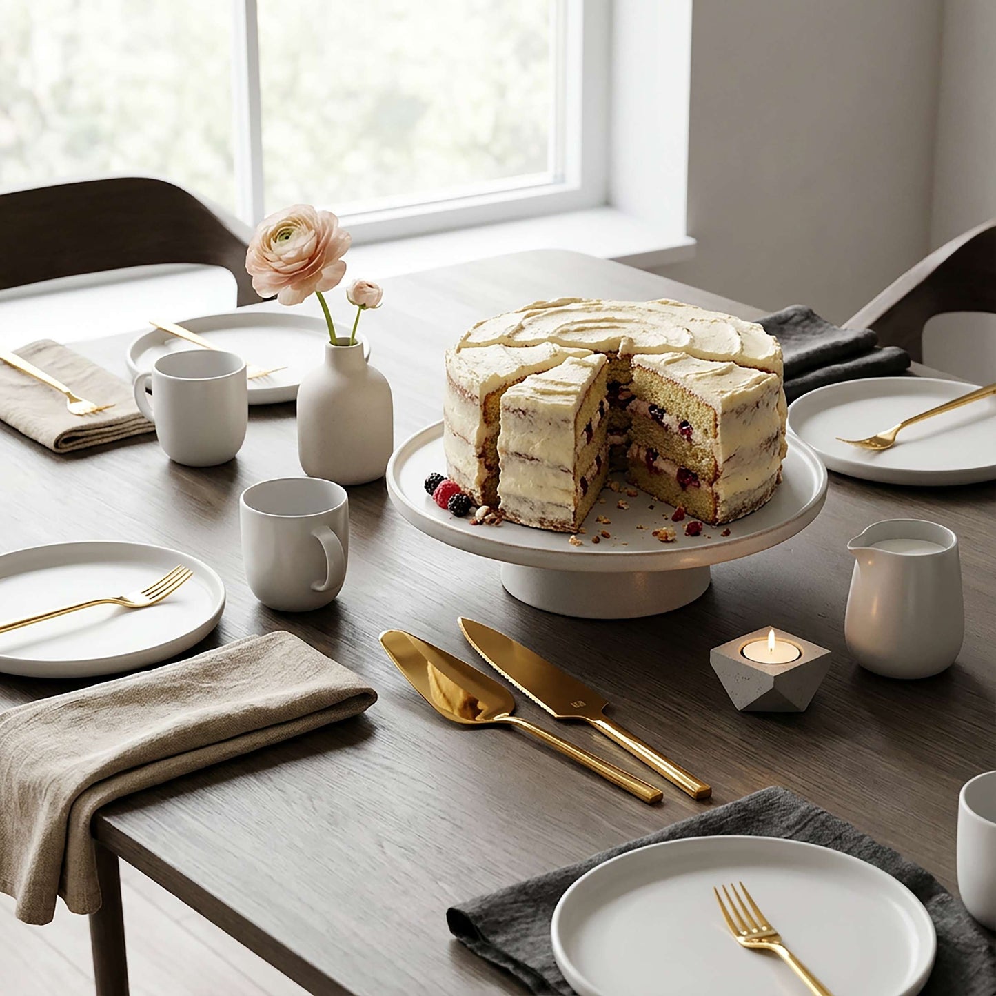 VISTA cake set 2-piece PVD gold