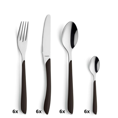 PRISMA Besteckset 24-teilig schwarz - kuppels-home.de