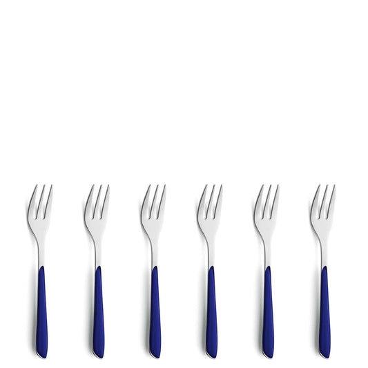 PRISMA cake fork set 6-piece indigo blue