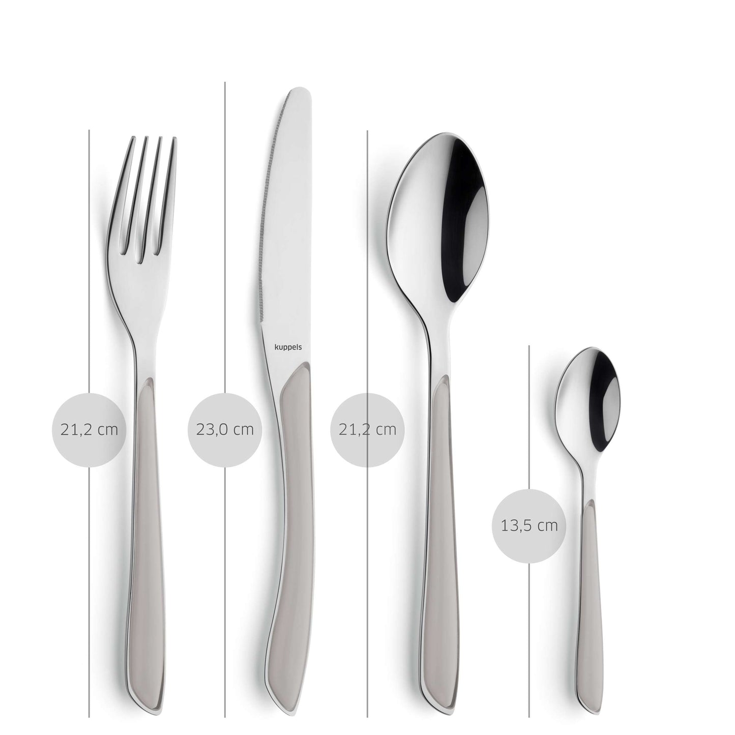 PRISMA cutlery set 24-piece light grey