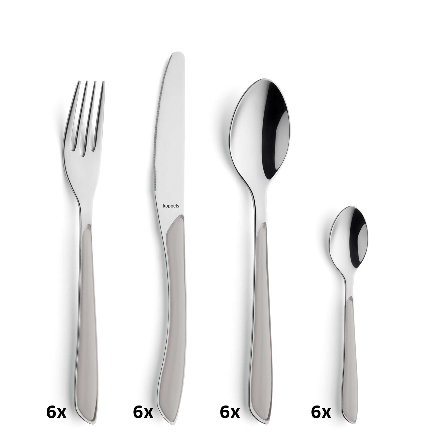 PRISMA cutlery set 24-piece light grey