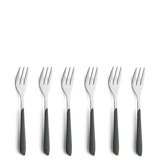 PRISMA cake fork set 6-piece dark grey