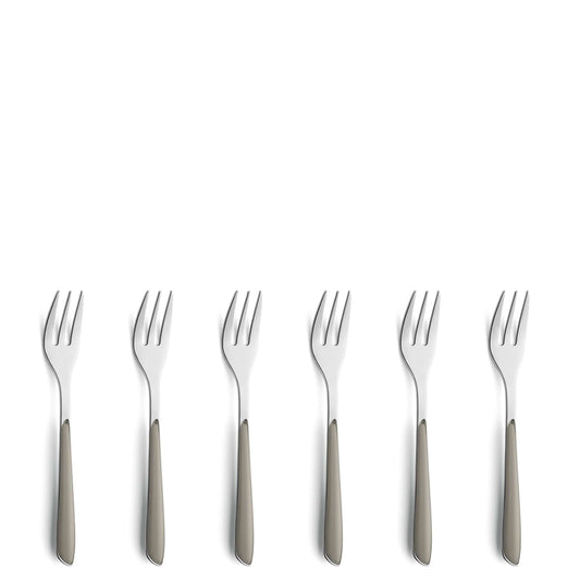 PRISMA cake fork set 6-piece taupe