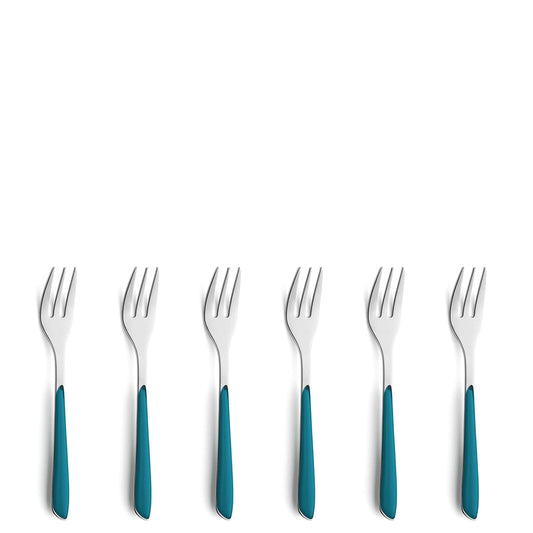 PRISMA cake fork set 6-piece petrol