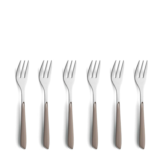 PRISMA cake fork set 6-piece cocoa
