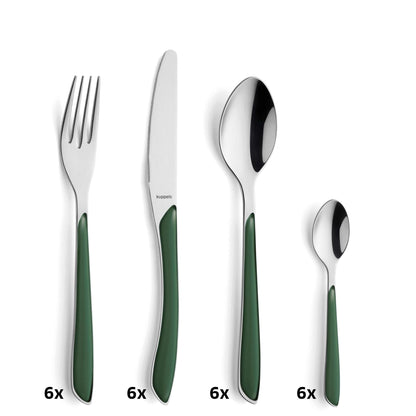PRISMA Besteckset 24-teilig tannengrün - kuppels-home.de