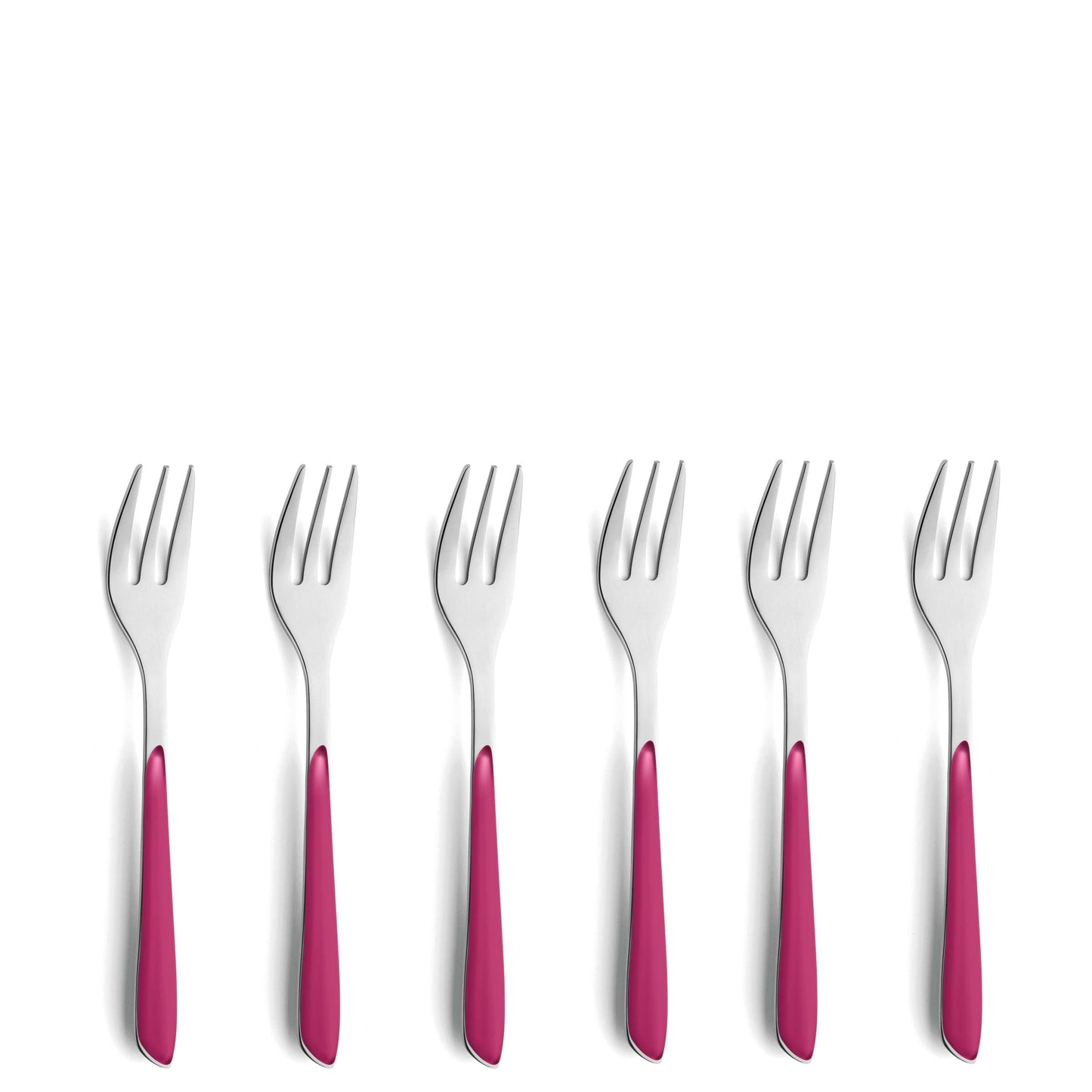 PRISMA cake fork set 6-piece raspberry red