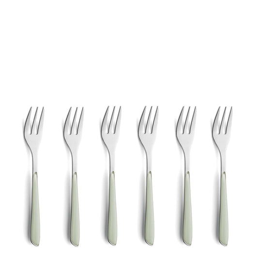 PRISMA cake fork set 6-piece sage green