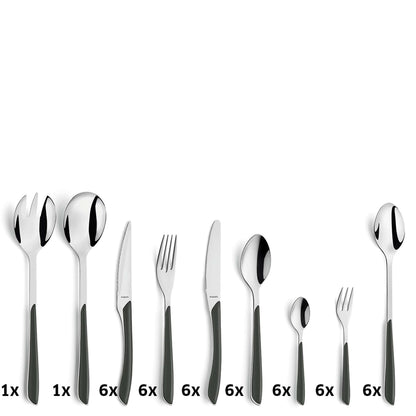 PRISMA Besteckset 44-teilig schiefergrau - kuppels-home.de