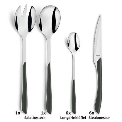 PRISMA Besteckset 44-teilig schiefergrau - kuppels-home.de