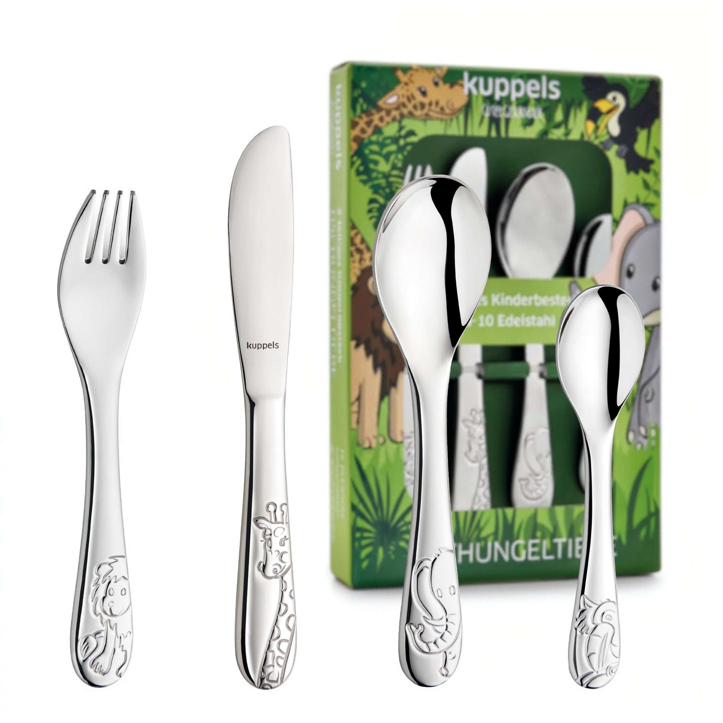 DSCHUNGELTIERE Kinderbesteck Set 4-teilig - kuppels-home.de