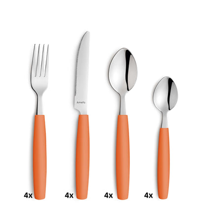 VALOA Besteckset 16-teilig orange - kuppels-home.de