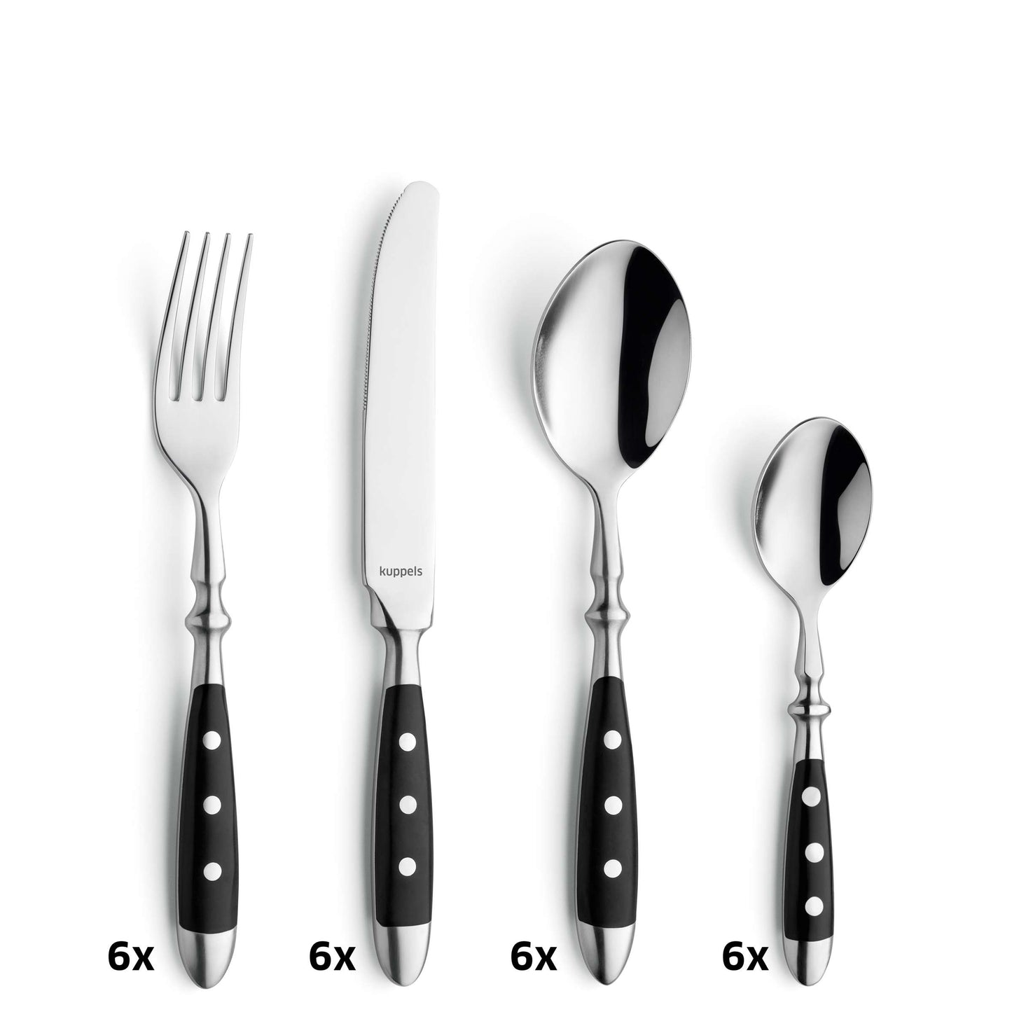 COUNTRY Besteckset 24-teilig schwarz