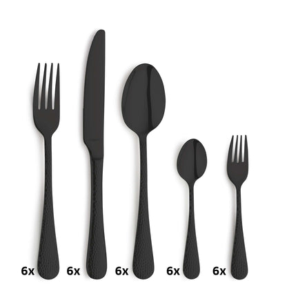 CRYSTAL Besteckset 30-teilig PVD schwarz - kuppels-home.de