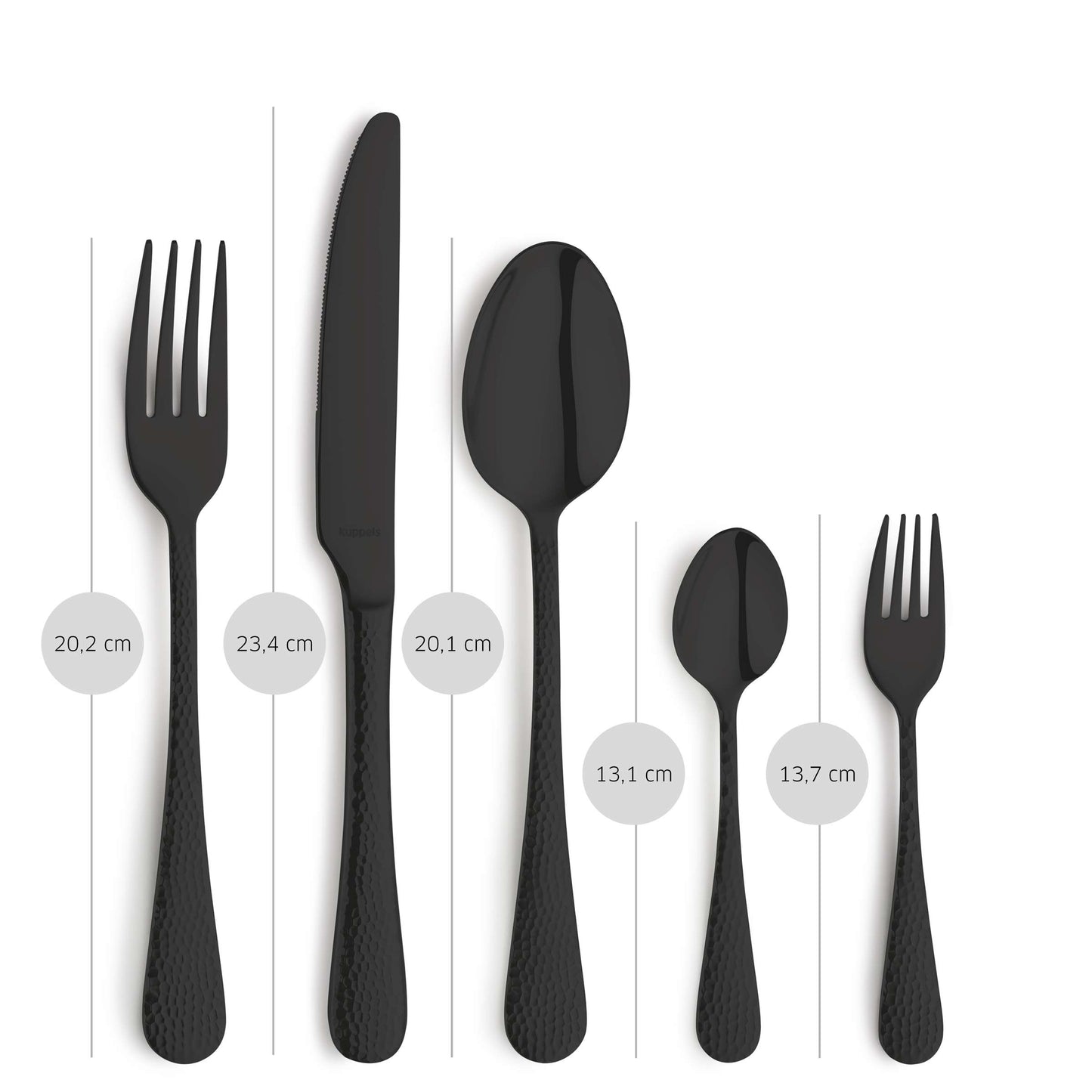 CRYSTAL Besteckset 30-teilig PVD schwarz - kuppels-home.de