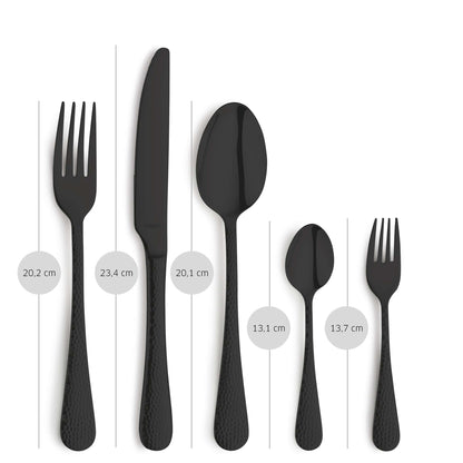 CRYSTAL Besteckset 30-teilig PVD schwarz - kuppels-home.de