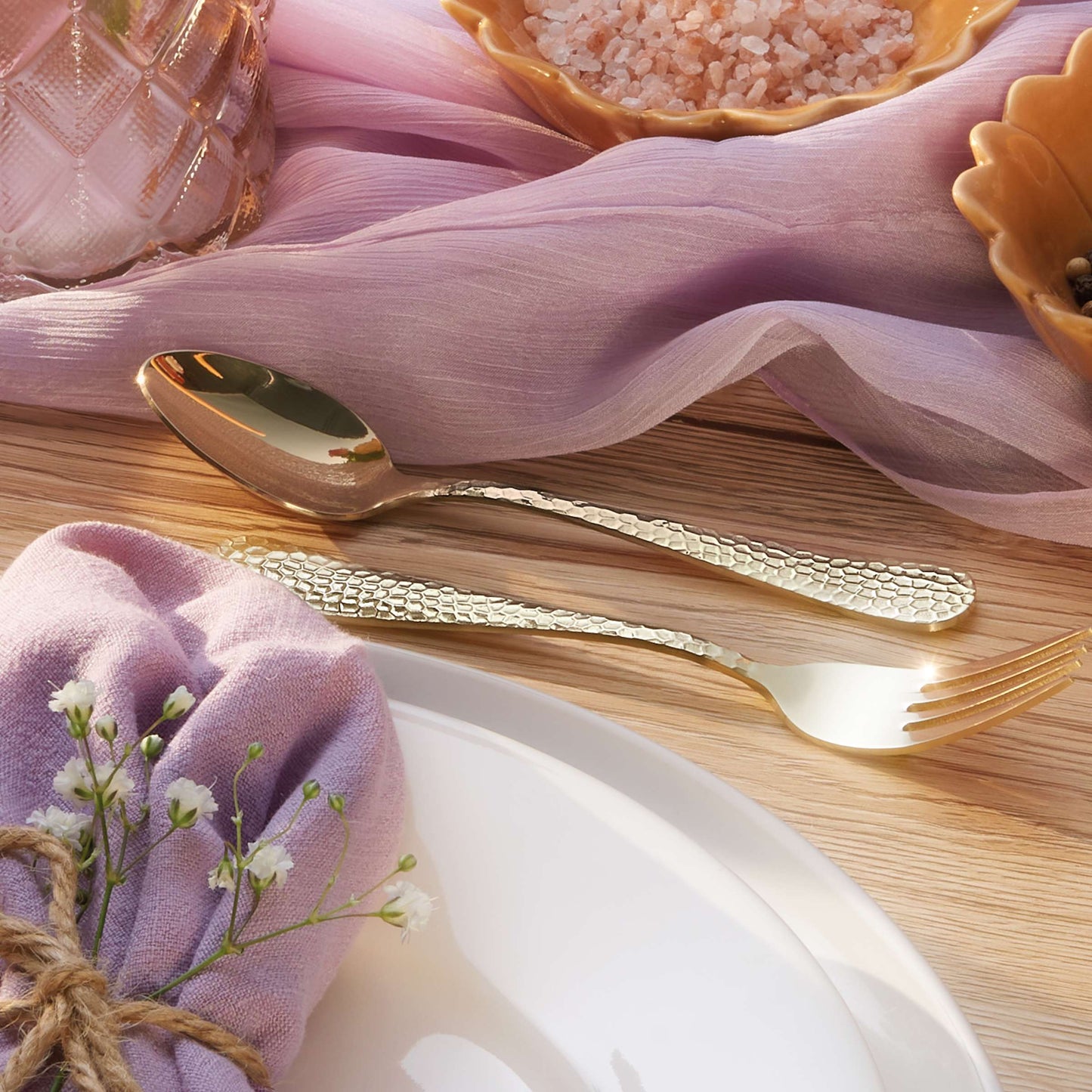 CRYSTAL cutlery set 30-piece PVD champagne