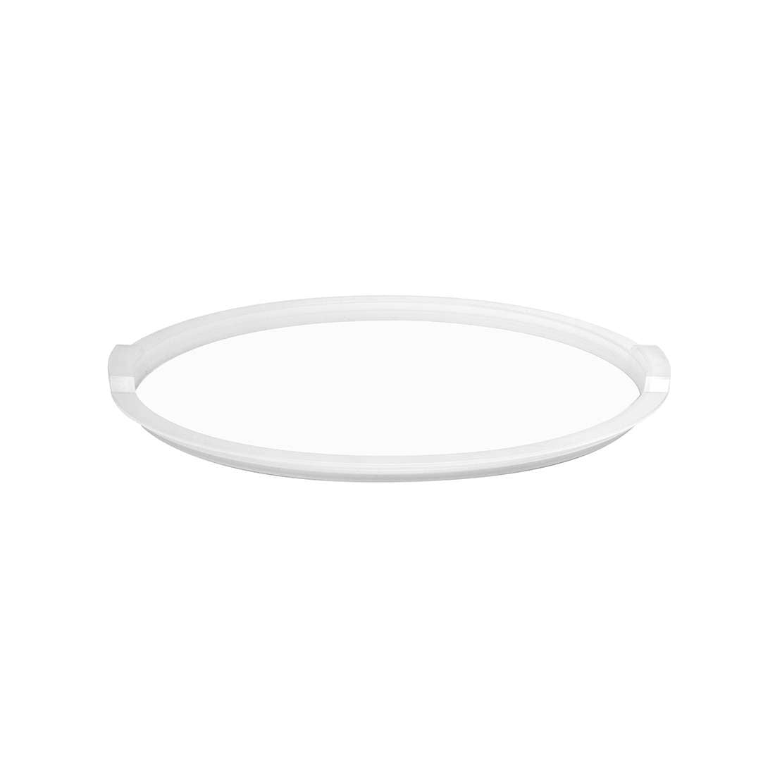 Der Kuppels QUICK CLACK PRO Frischhaltedeckel 16 cm ist ein runder, weißer Deckel mit erhöhten Rändern und zwei kleinen Griffen – ideal zum Frischhalten von Lebensmitteln oder zum Servieren von Pfannen und Töpfen am Tisch.