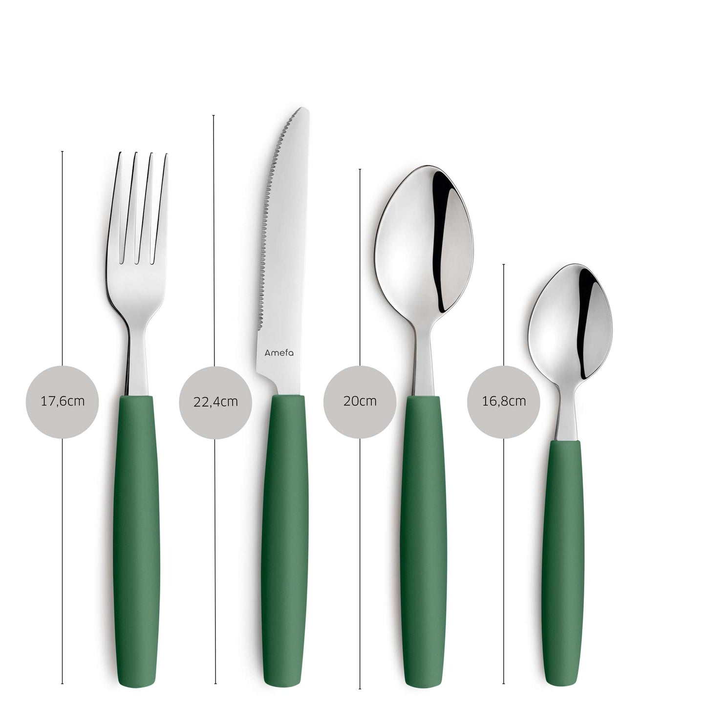 VALOA cutlery set 16-piece dark green
